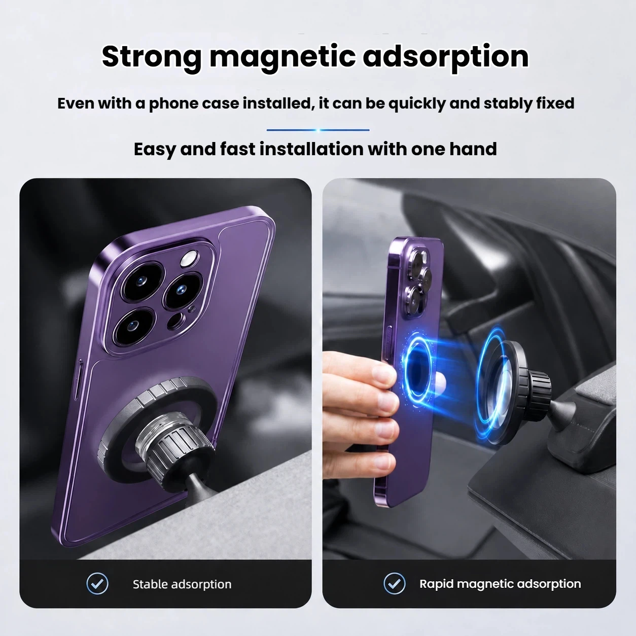 For Tesla Model Y Launch Juniper Series Model 3 Highland 2024-2026 Magnetic Phone Holder ABS 360 Rotating Anti-Shake Car Mount