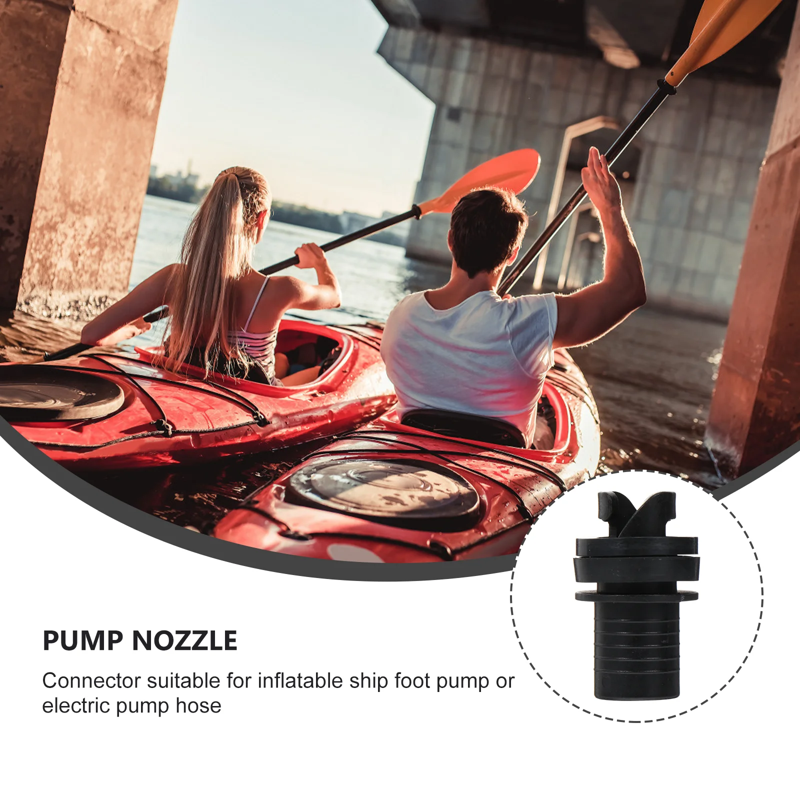 

Hose Air Valve Connector Kayak Pump Adapter for Inflatables Multifunction Paddle Board Black Boat