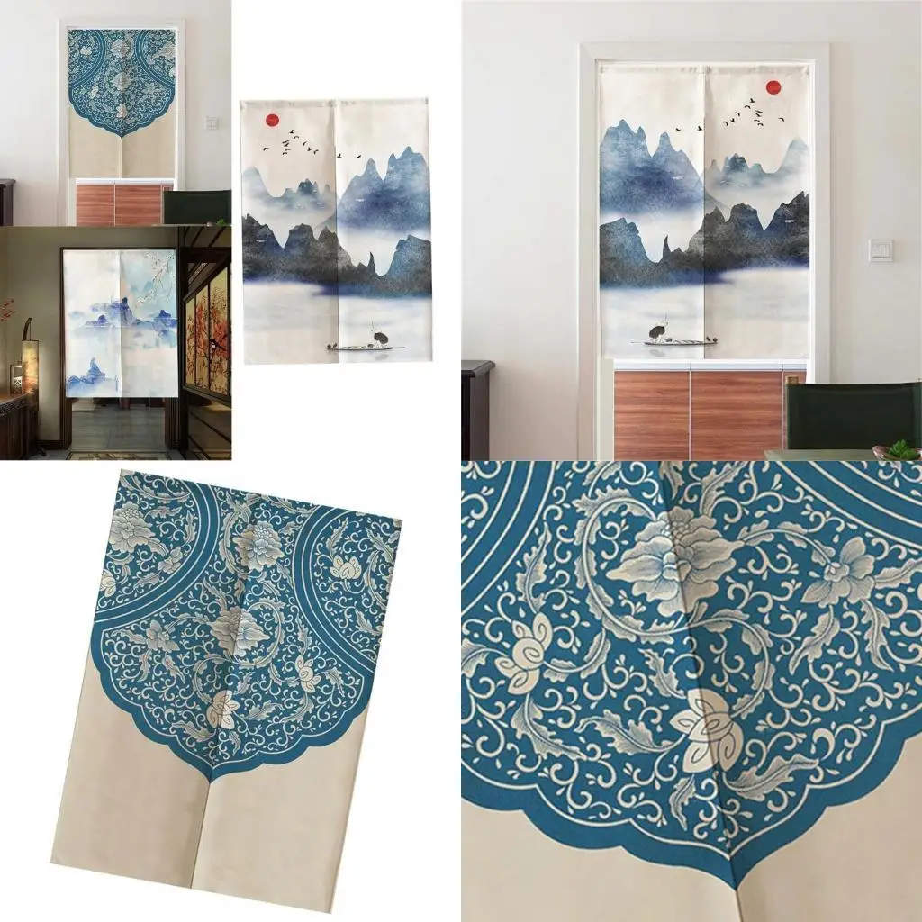 Room Divider Curtain Cotton Linen Door Tapestry for Warm and Private Decorative Wall Hanging Curtain