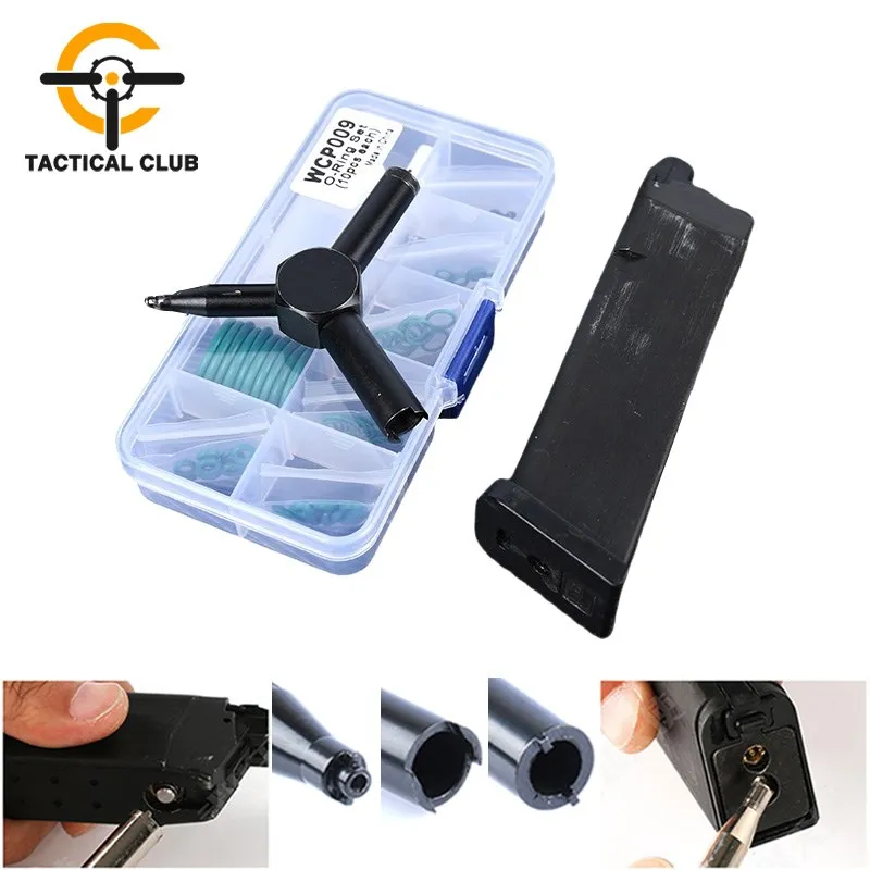 Magazine Fluorine Rubber O Ring Silicone Seal Ring Blaster Gun Gas Valve Key Magazine Charging Tool For GBB Kublai P1 Glock