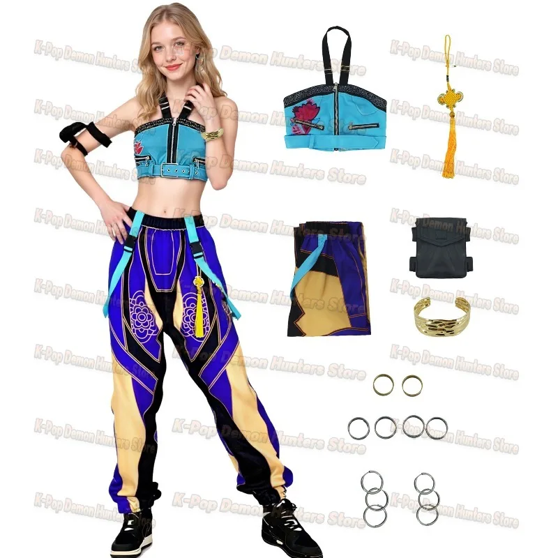 

Demon Hunters Costume Women Rumi Mira Zoey Cosplay Outfits Pop Singers Role Play Halloween Suit Performance Uniform