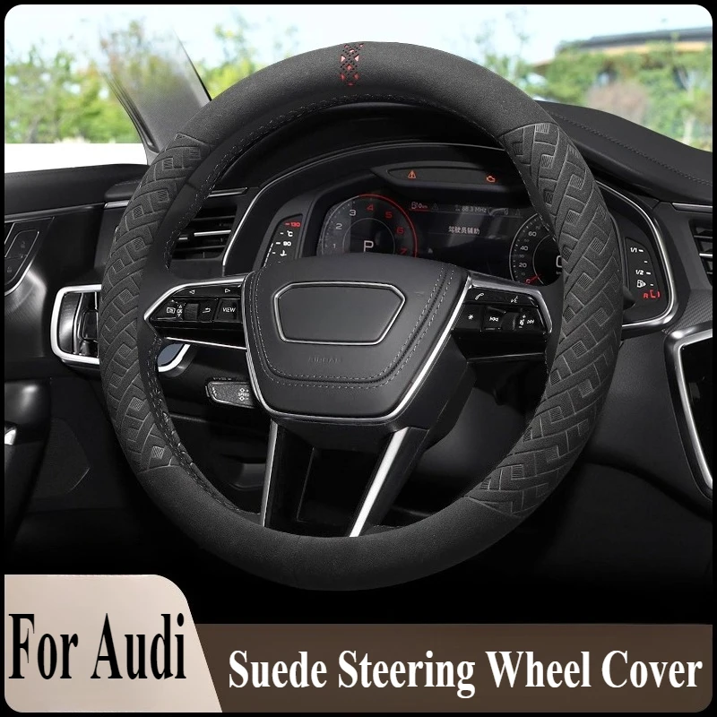 

Для Audi A4 A6 A3 Q2L Q3 Q5 Q7 A5 A7 Замшевый чехол на руль, противоскользящий, поглощающий пот, модифицированный аксессуар для салона автомобиля