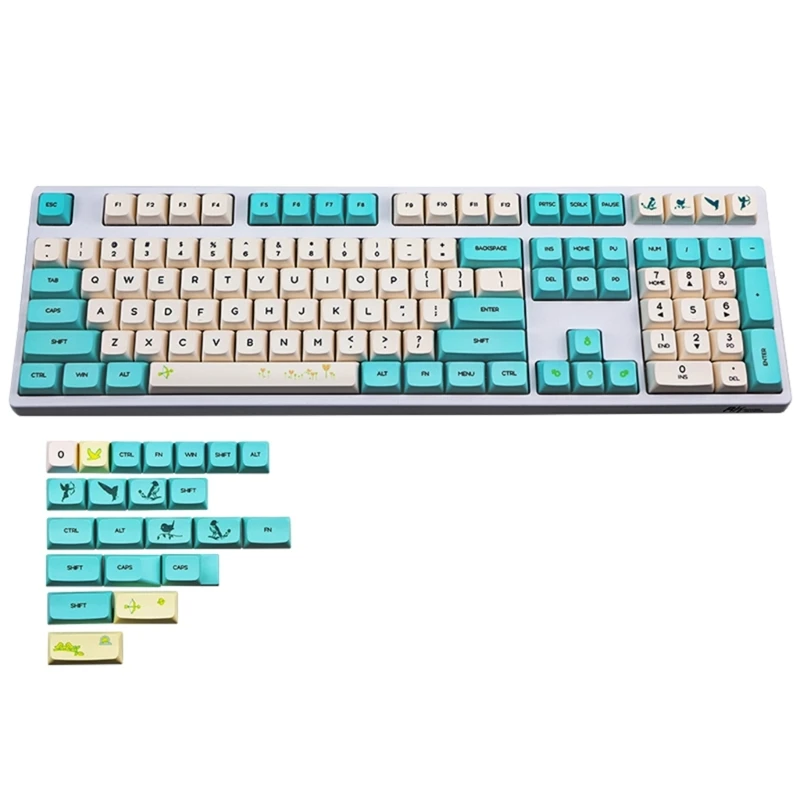 130 Keys Spring Blooms Themed Keycap XDA PBT Dye Sublimation Keycap Set for Customs Mechanical Keyboard