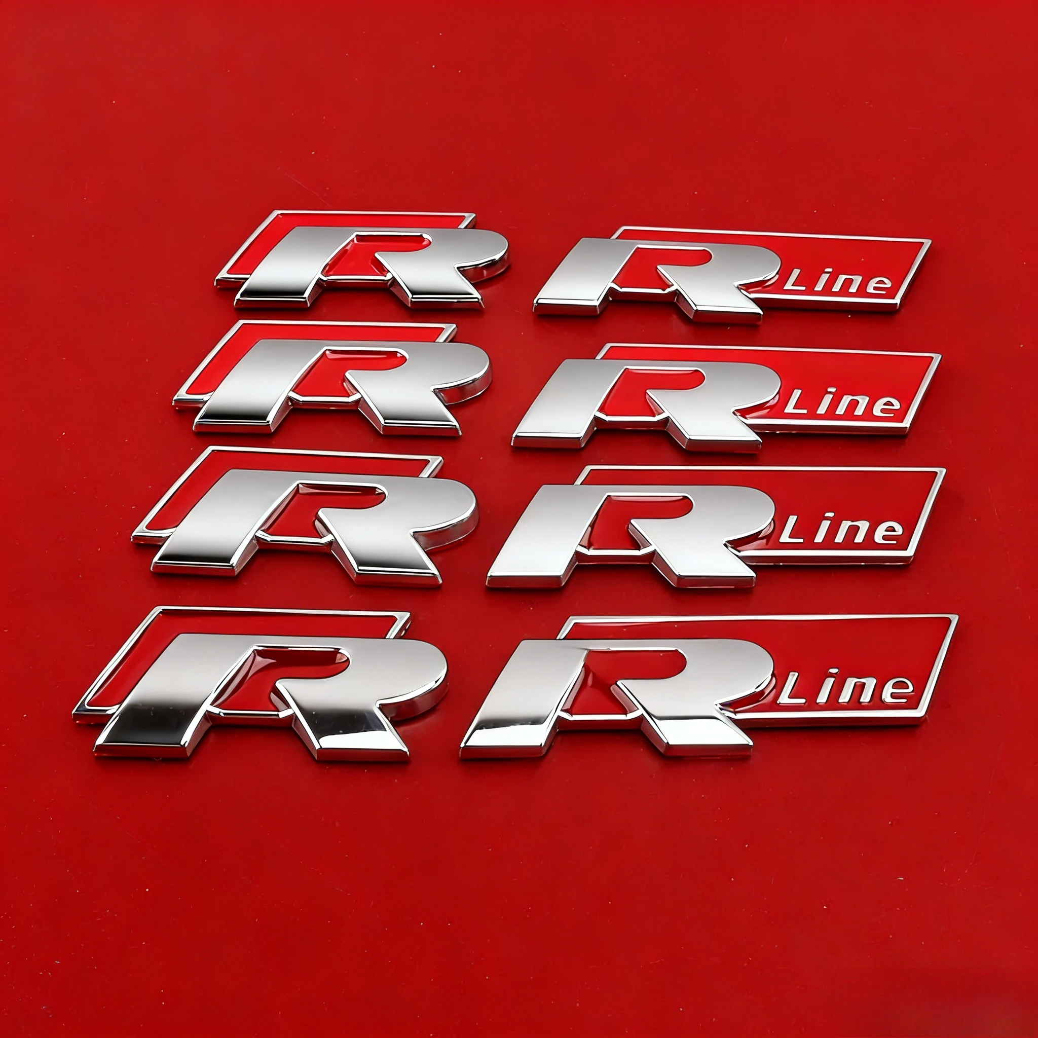 

3D High-Quality Metal Chrome Logo R-Line R Car Emblem Badge Trunk Sticker For Volkswagen VW Polo Golf Passat Beetle Accessories
