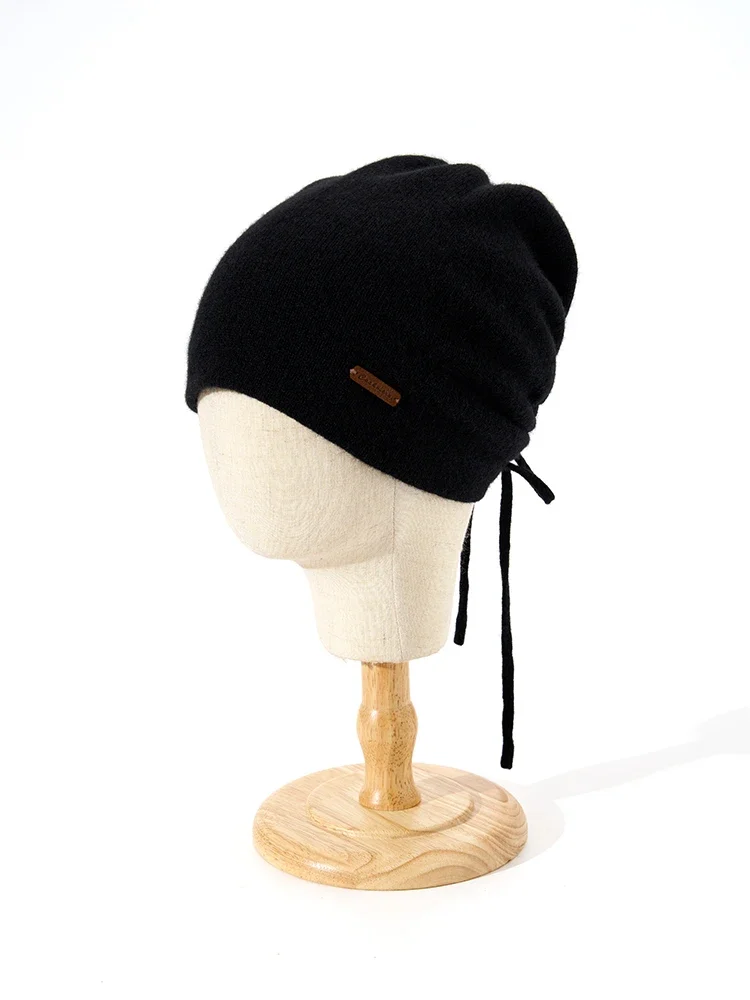 100 Cashmere Caps Drawstring Hat Fall Winter Beanies Spring Warm Skullies Women Bonnet Pure Cashmere Essentials Beanie Men