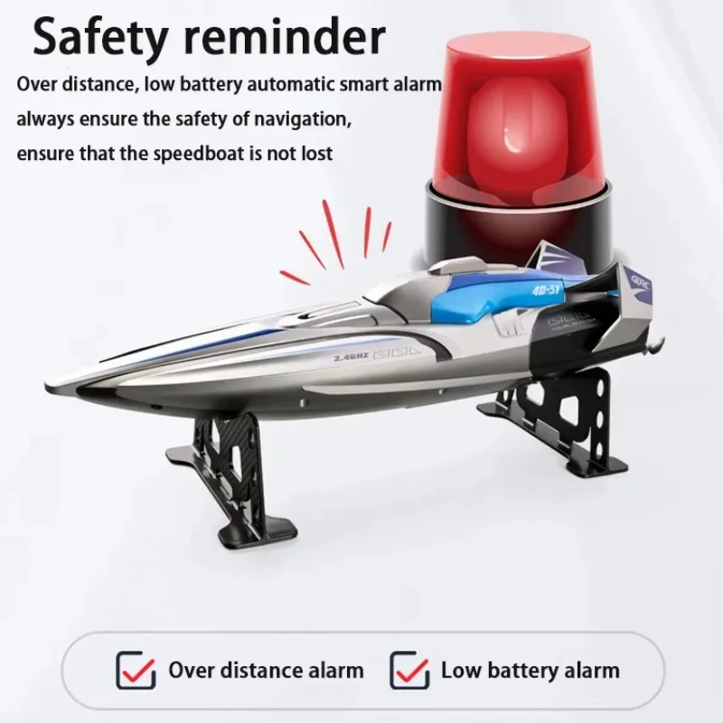 

2.4G high-speed dual motor waterproof remote control speedboat yacht 30 km/h, with LED lights and low battery alarm