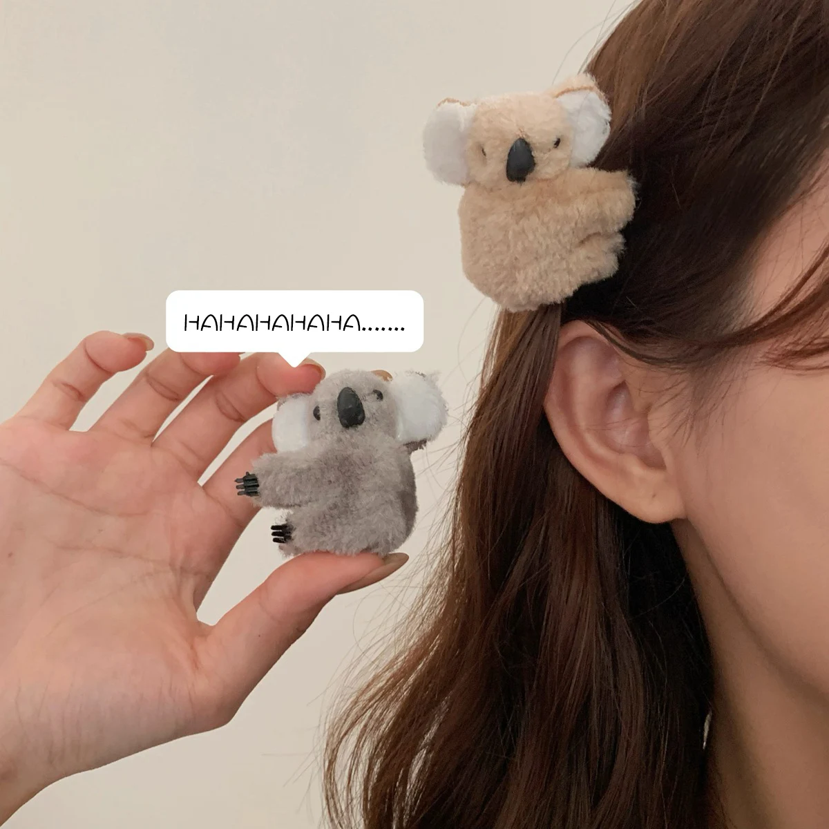 Super Plush Koala Bear Hair Clips Hairpins Cute Fluffy Animal Bobby Pin Hairslide for Girl Headwear Koala Barrettes Accessories