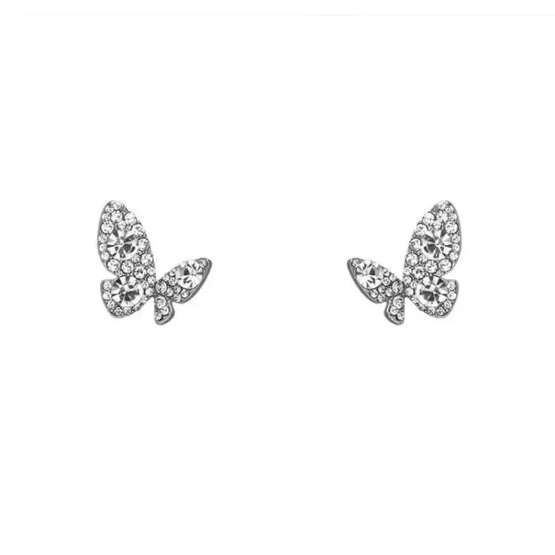 2025 الاتجاه أقراط مرصعة حريمي الكورية الحلو لطيف فراشة حجر الراين القرط موضة أنيقة هندسية مجوهرات هدية جديدة