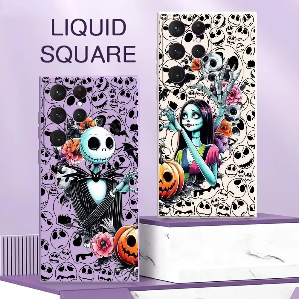 Couple The Nightmare Before Christmas Case For Samsung Galaxy S25 S24 Ultra S23 S22 Plus S21 S20 FE S10 S9 S25Ultra Liquid Cover