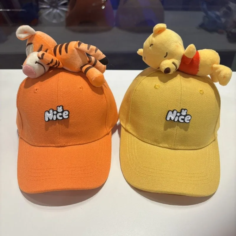 

New Disney Children's Hat Winnie The Pooh Tigger Piglet Cute Cartoon Summer Shading Travel Adult Duckbill Cap Parent Child Gift
