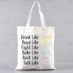 Gilmore Girls Luke's Canvas Shoulder Bag Customize  Handbag Ladies Casual Tote Bag Large Capacity Reusable Shopping Bag