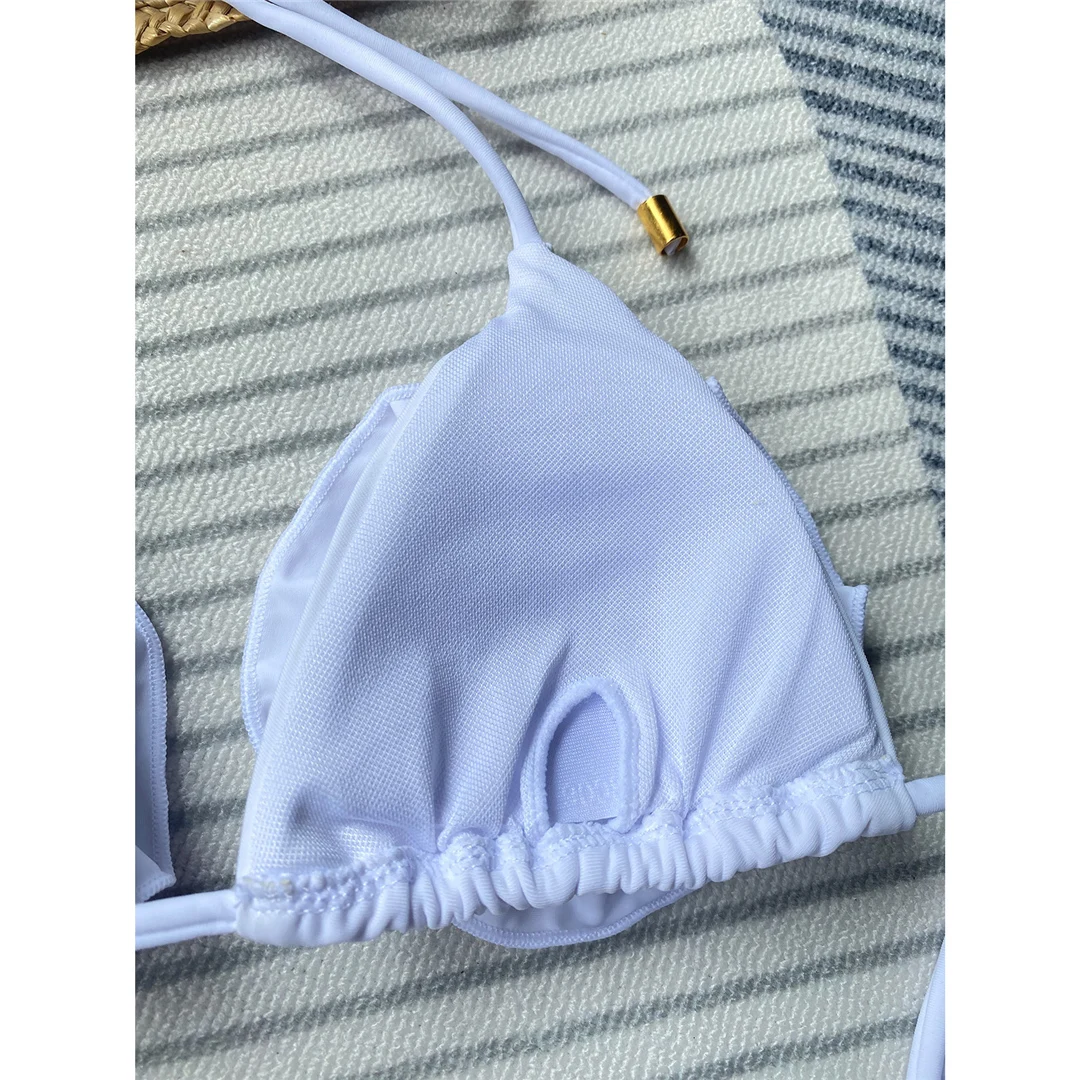 Halter 3D-Blumen Mini Micro Thong Bikini Damen Bademode Zweiteiliger Bikini Badeanzug Badebekleidung V4937 – Detail 25