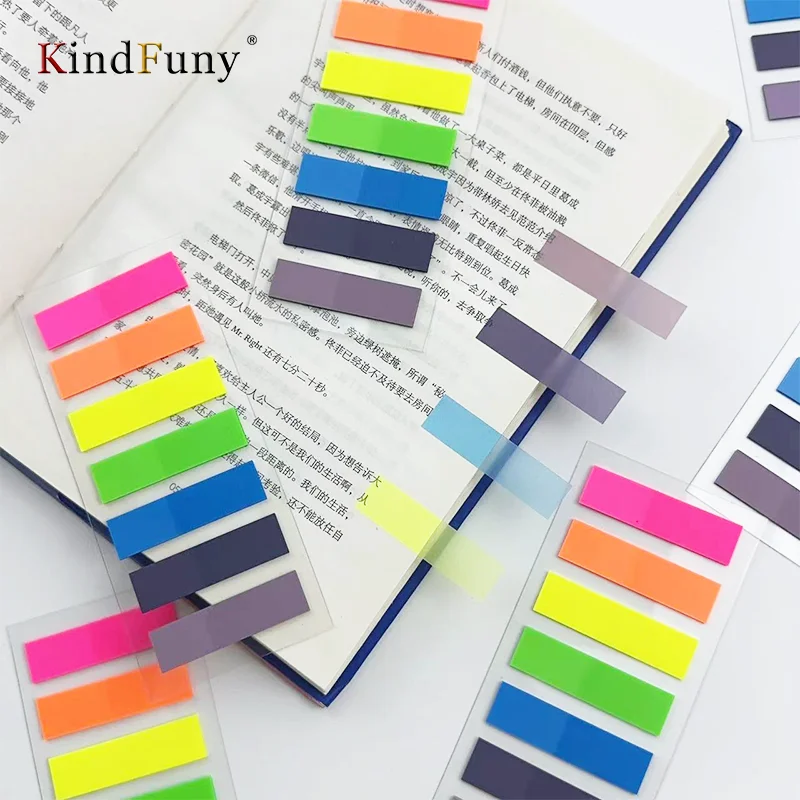 KindFuny 140Pc Index Tabs Self Adhesive Page Markers  Waterproof Sticky Notes Classify Files Flags planner Stationery