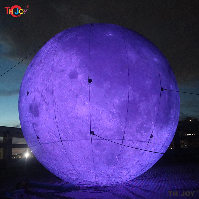 Exquisita bola de luna inflable gigante Oxford de 8m con luces Led para eventos, fiestas, espectáculos, decoración de escenario, publicidad