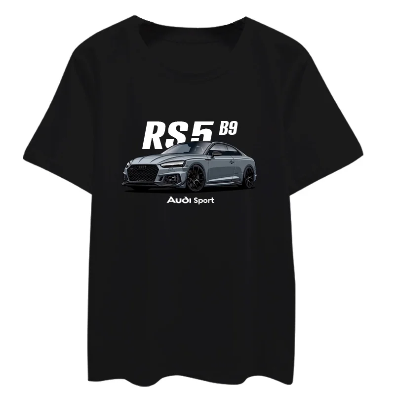 

Hot Sale Audi S5 Steel Cannon RS6 Performance Car Modified Quattro Short Sleeve T-Shirt Men's and Women's Half Sleeve Top