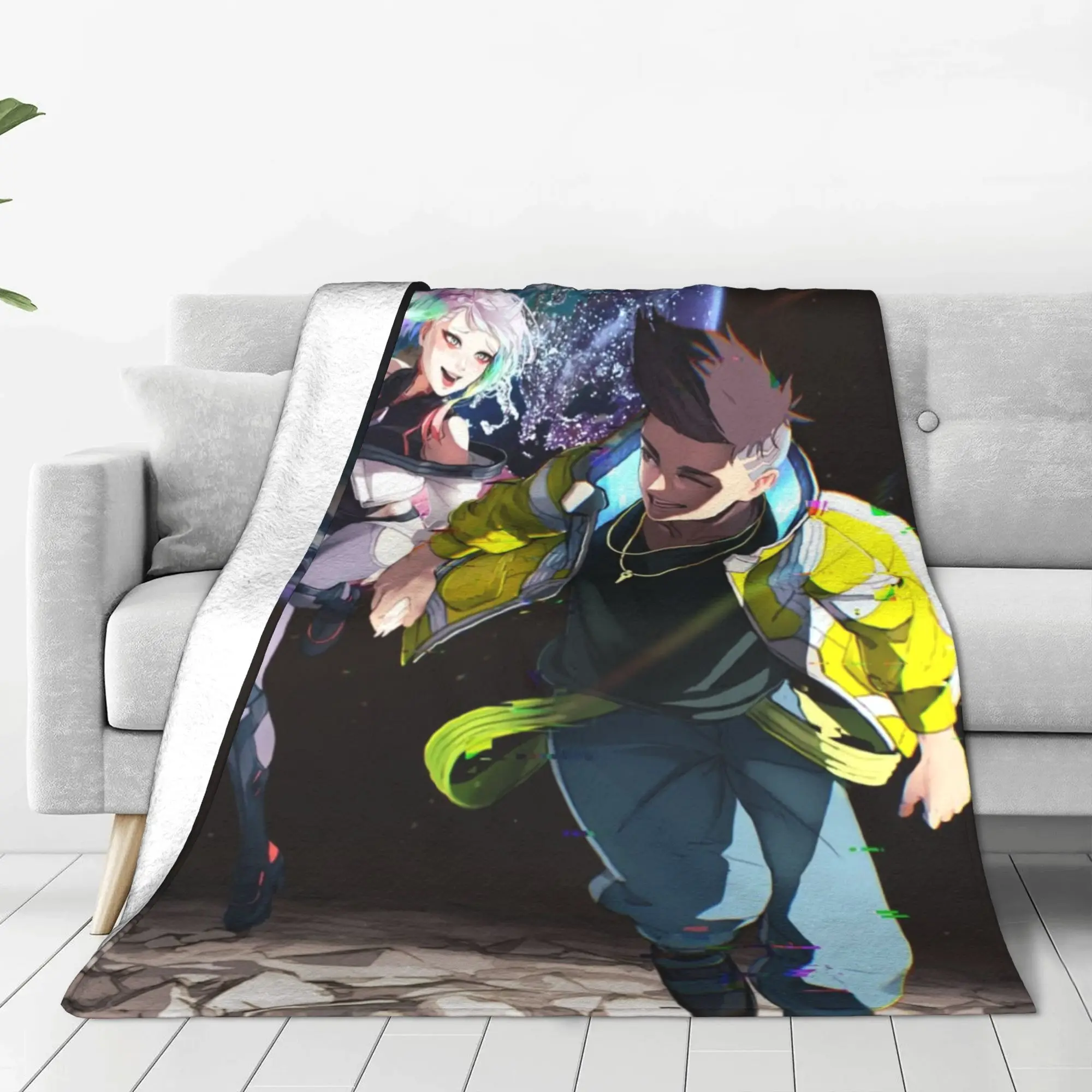 Cyberpunk Edgerunners Blanket All Season   Multifunction Ultra-Soft Throw Blankets For Sofa Outdoor  Plush Thin Quilt