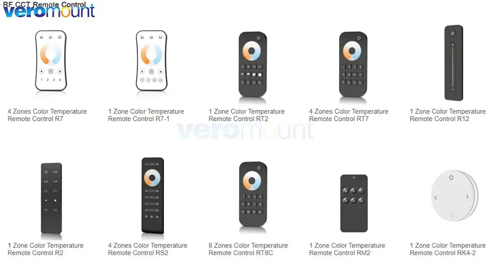 Skydance R7 R7-1 RT2 RT7 RT8C R12 R2 RS2 RK4-2 1 4 8Zones 2.4G Wireless RF Color Temperature Hand Remote for CCT Controller Use
