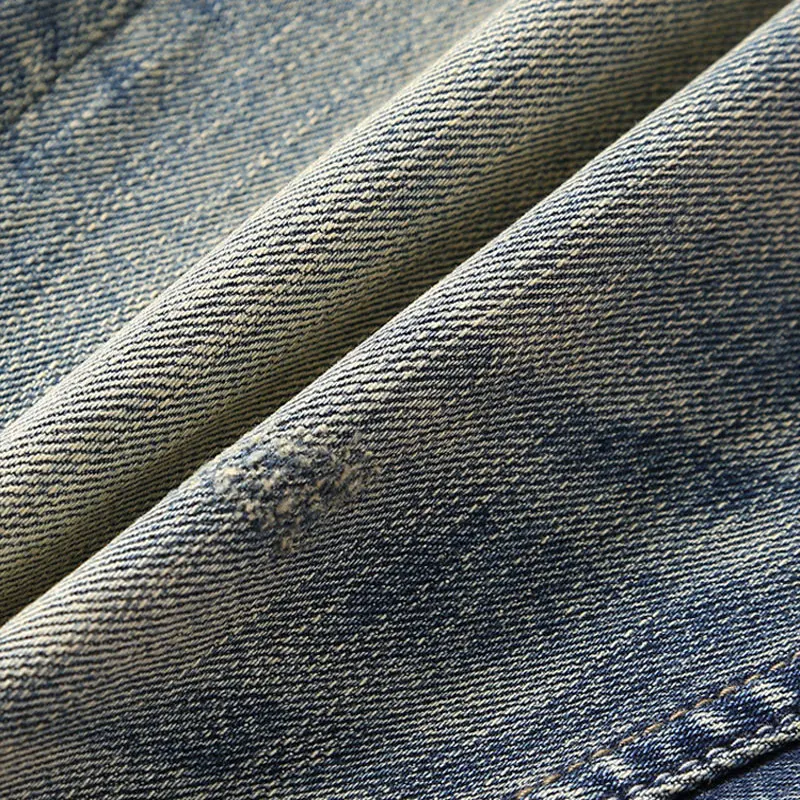 Newly Designer Fashion Men Jeans High Quality Retro Washed Blue Stretch Slim Fit Vintage Jeans Men Trousers Casual Denim Pants