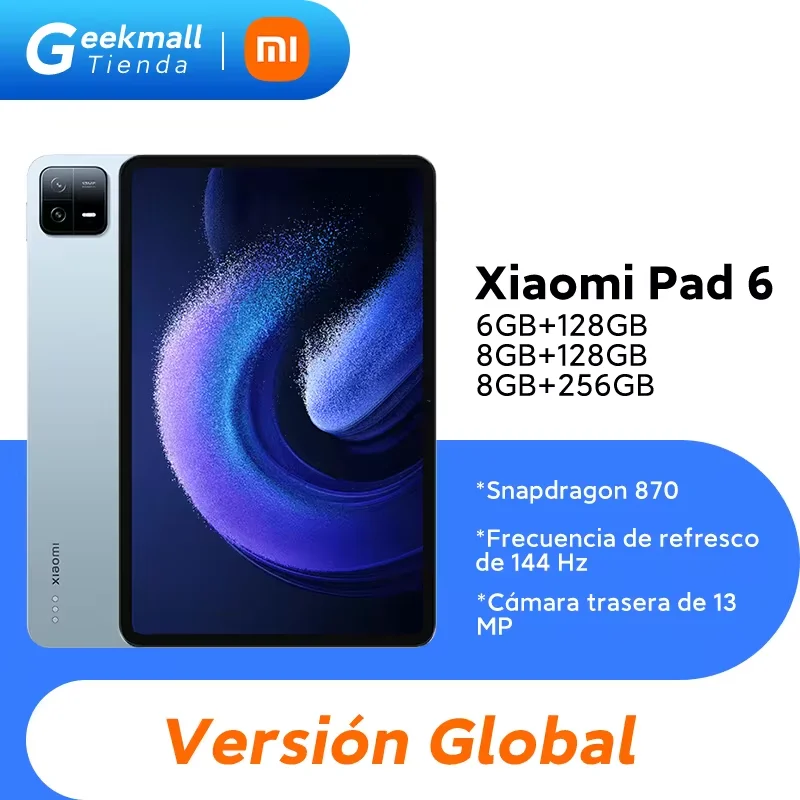 Global Version Xiaomi Mi Pad 6 Tablet Snapdragon 870 11inches 144Hz Display 8840mAh Battery 33W Fast Charger 13MP Rear Camera