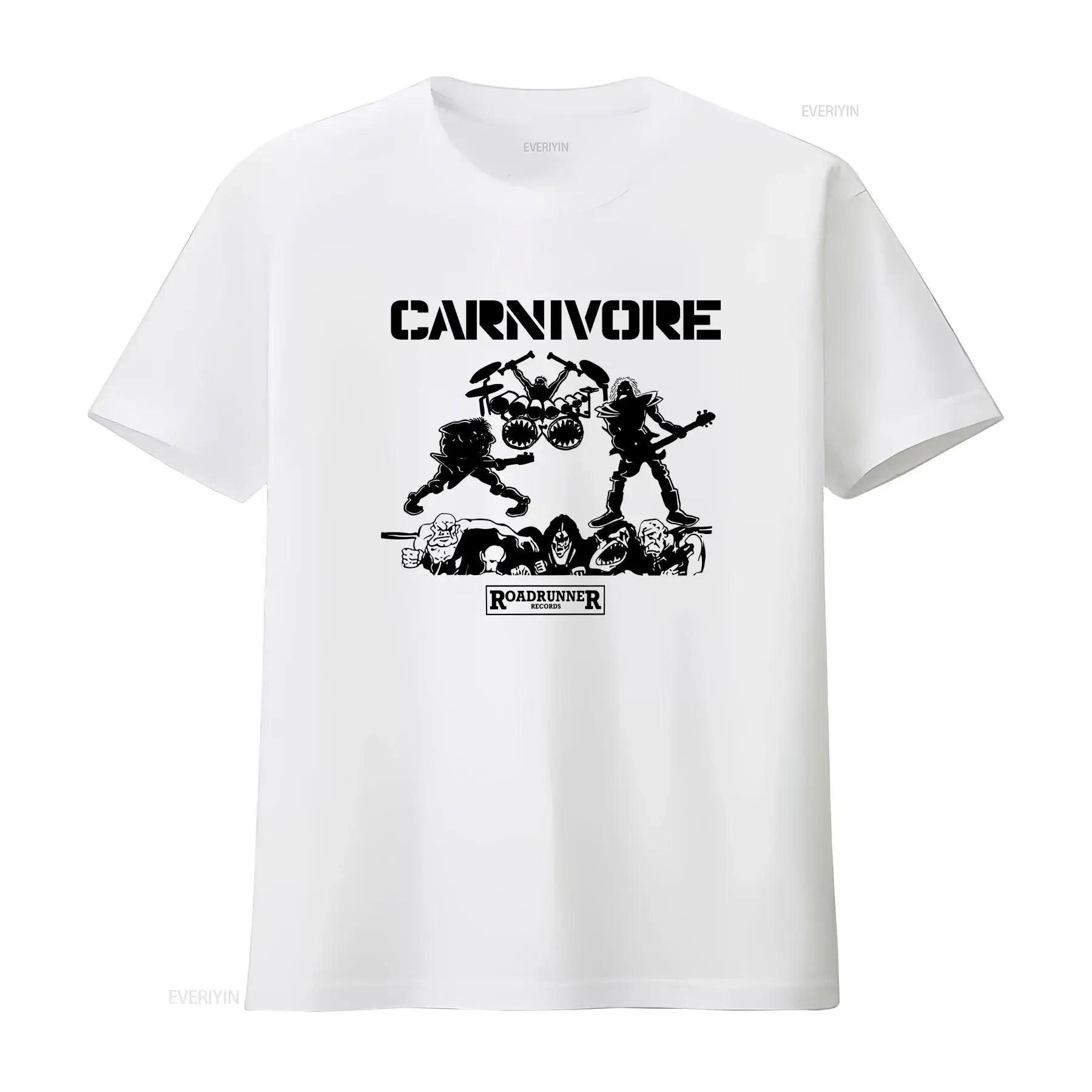 T-Shirt der Metal-Band Carnivore, ein Geschenk für Fans, aus schwerer Baumwolle, Modell TE6031, im Vintage-Look, gewaschen, bequem, unisex, modisch, vielseitig, leicht.