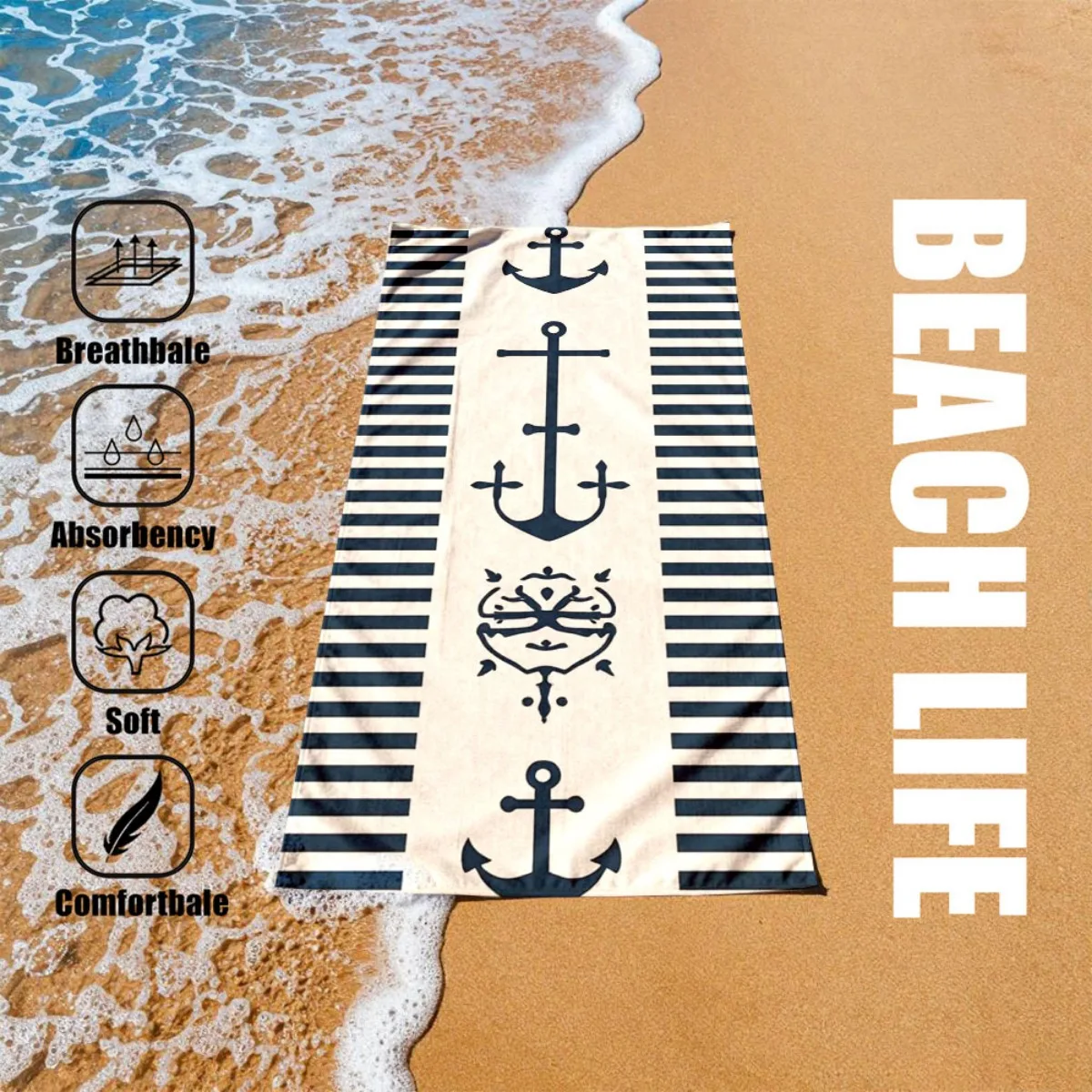 Luxury Bath Towel Soft And Absorbent Oversized Design Features Strong Wrapping Capabilities Ideal for The Beach Great for Sports
