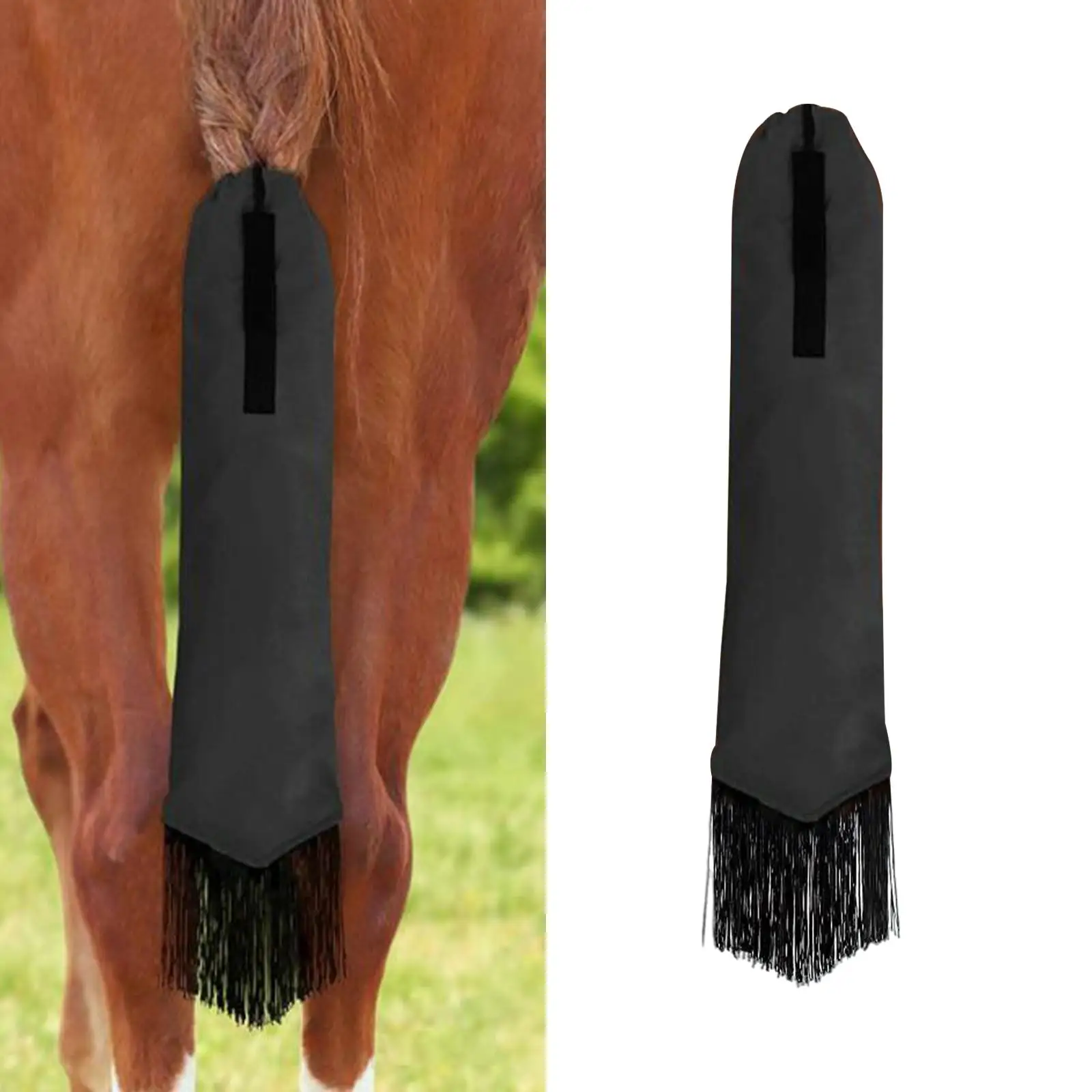 Horse Tail Bag with Fringe Horse Tail Wrap Protector Horse Long Tail Decoration Equestrian Equip Horse Racing Care