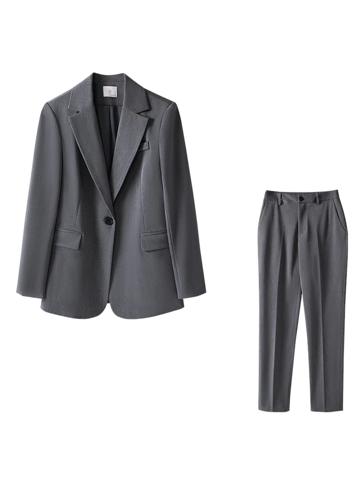 Ay terno jaet feminino outono novo sle entrevista formal busin orm conjunto estudante universitário roupas profissionais