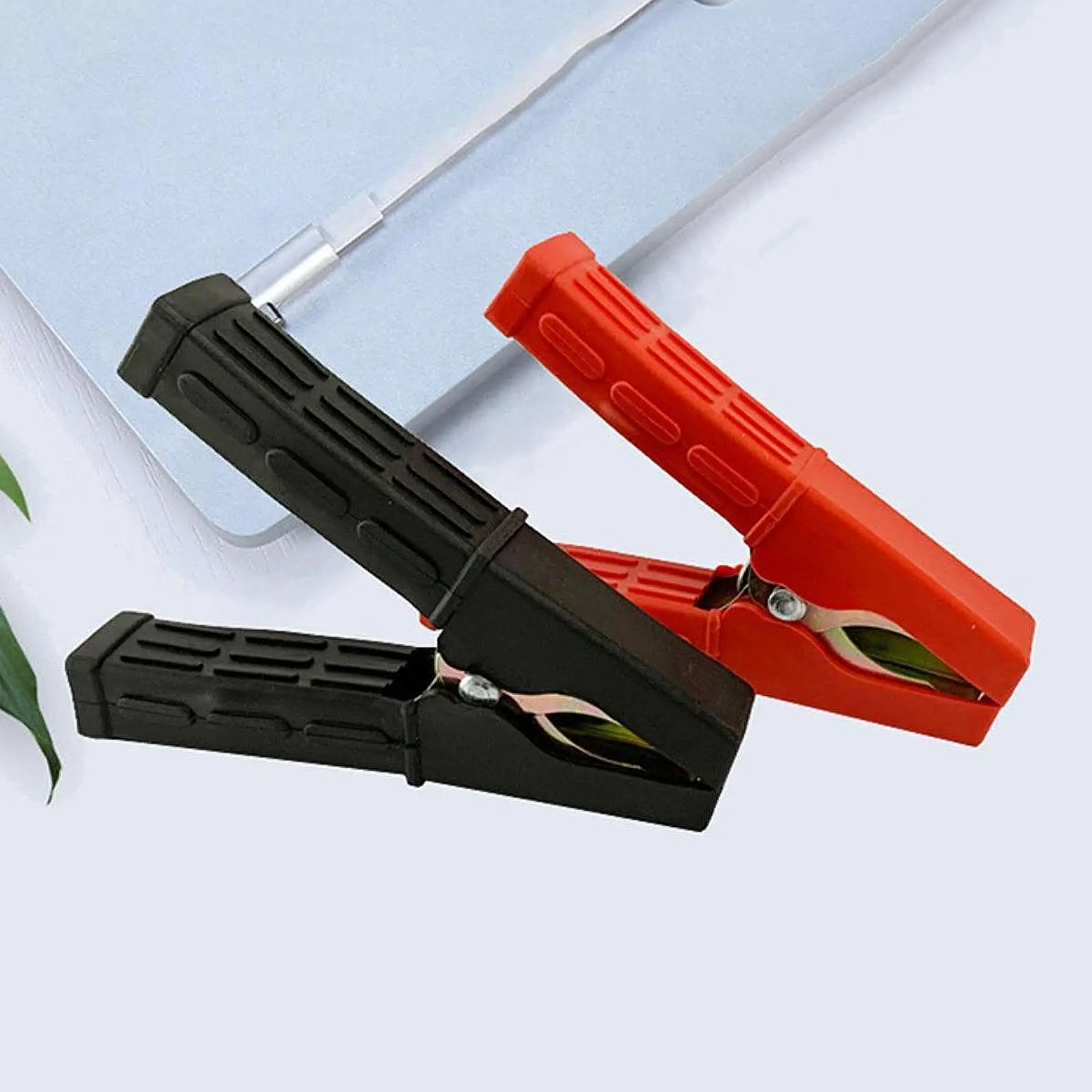 2x 100A Battery Alligator Clips Professional Practical Accessory Lightweight Jumper Cable Clamps Compact Durability for Car