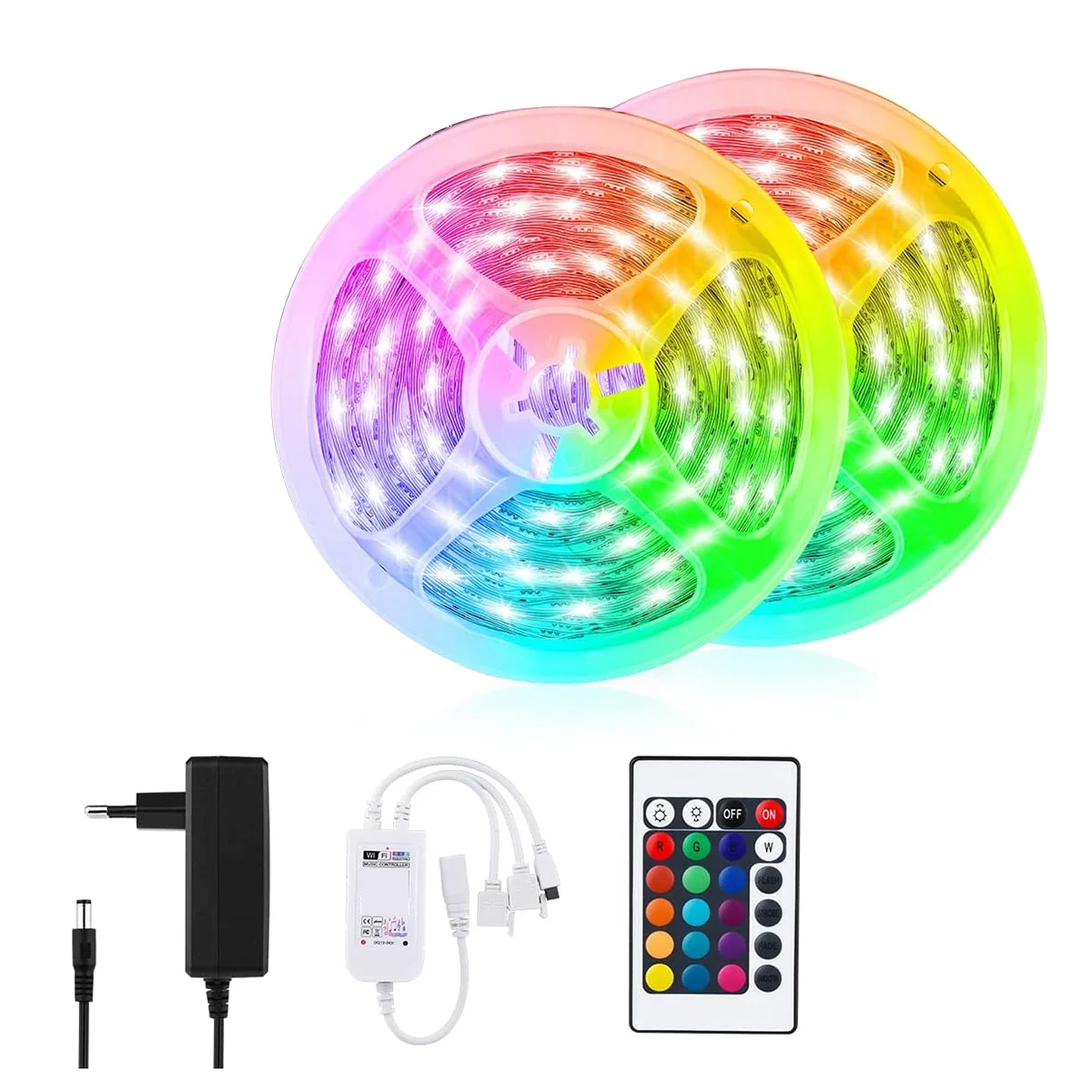 20M 360 LED Strip,Smart LED Fairy Lights,Bluetooth App Control, Colour Changing,Music Sync LED Strips,EU