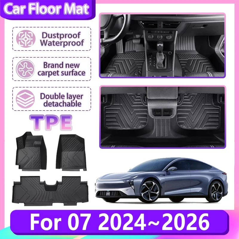 TPE Car Floor Mat For Geely Ji Yue 07 2024 2025 2026 Water Proof Anti-dirty  LHD Foot Mats Pad Carpet Liner Auto Car Accessories