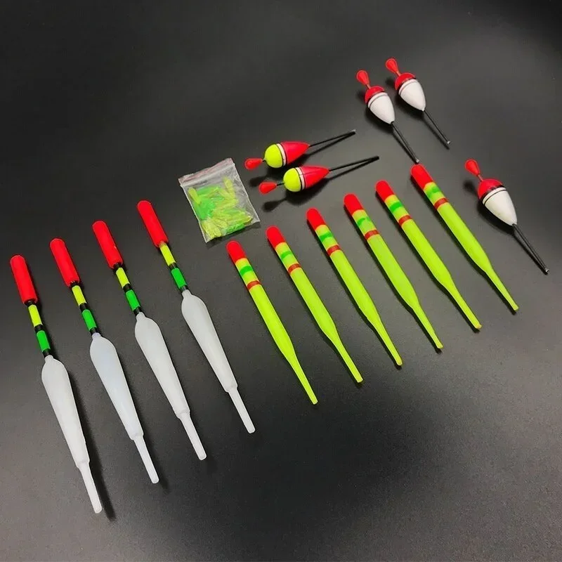 15 Piece Set of Fish Float Set Card Mounted Plastic Fish Float Diverse and Eye-catching Vertical Fishing Gear Float tools