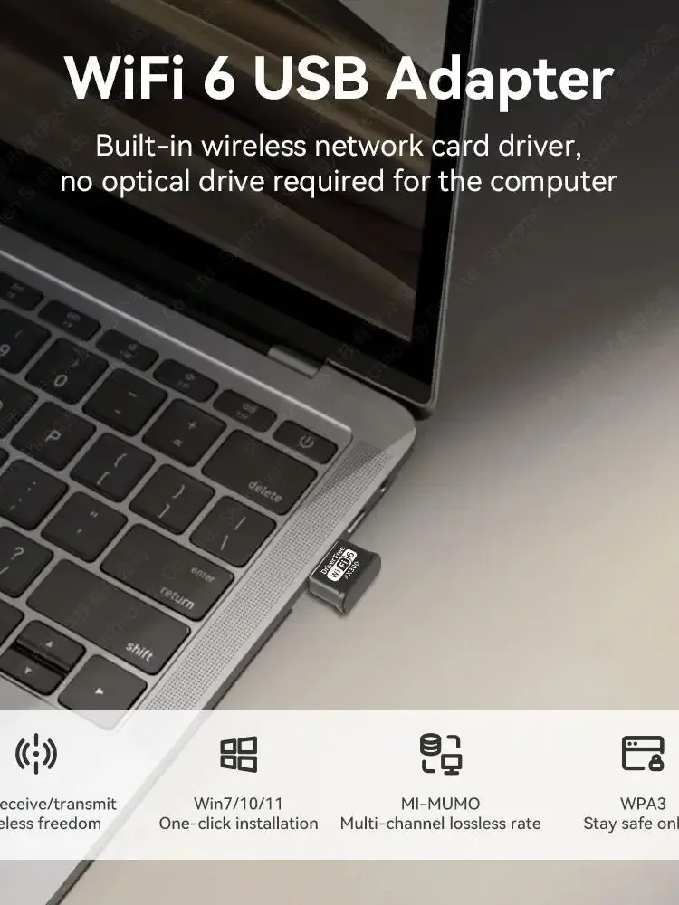 Mini USB WIFI 6 Dongle Netzwerkkarte 2,4 GHz Wi-Fi Lan Adapter Treiber kostenlos für PC Laptop Windows 7 10 11 300 M 150 M Empfänger