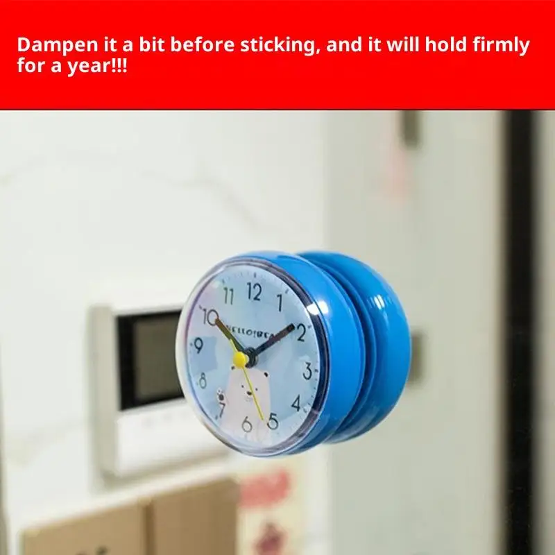 1Pc 7cm Mini Sucker Wall Clock - Anti-Fog Waterproof Quartz Clock for Bathroom Kitchen Toilet, Small Table Clock with Suction