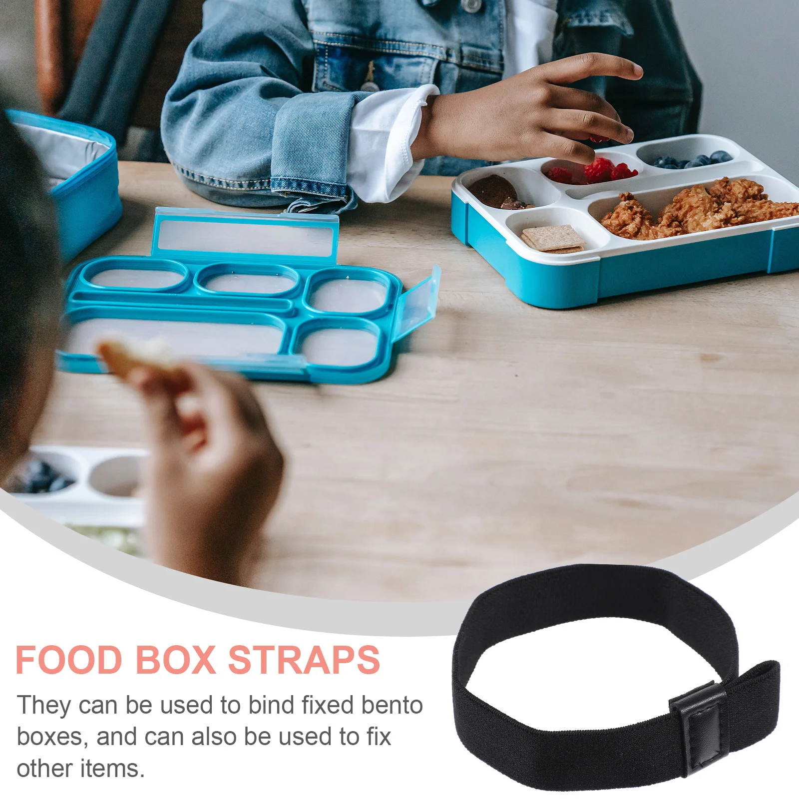 

4pcs Bento Fixed Strap Elastic Food Box Straps Adjustable Lunch Box Fastening Belt For Bento Lunchboxes High Elasticity