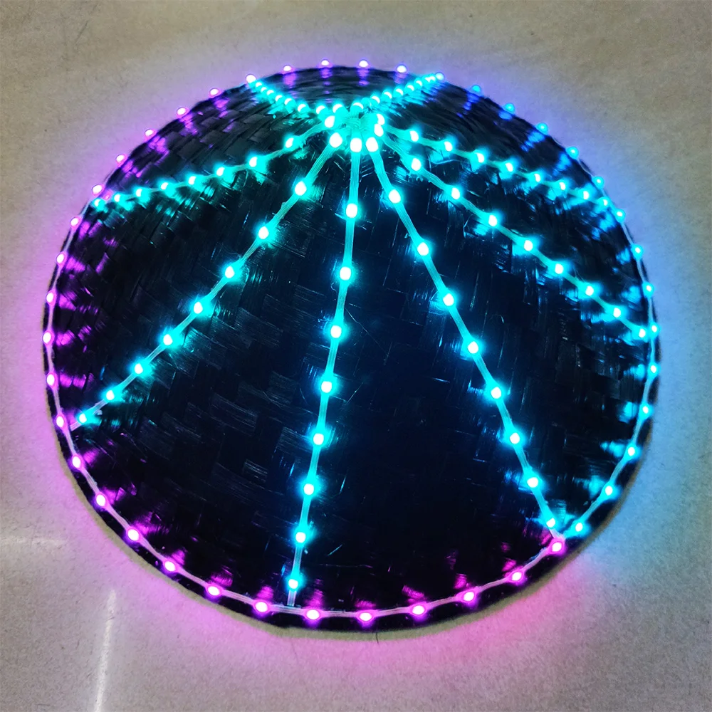 LED party luminous chivalry hat Chinese traditional bucket hat wedding party stage performance festival luminous hat