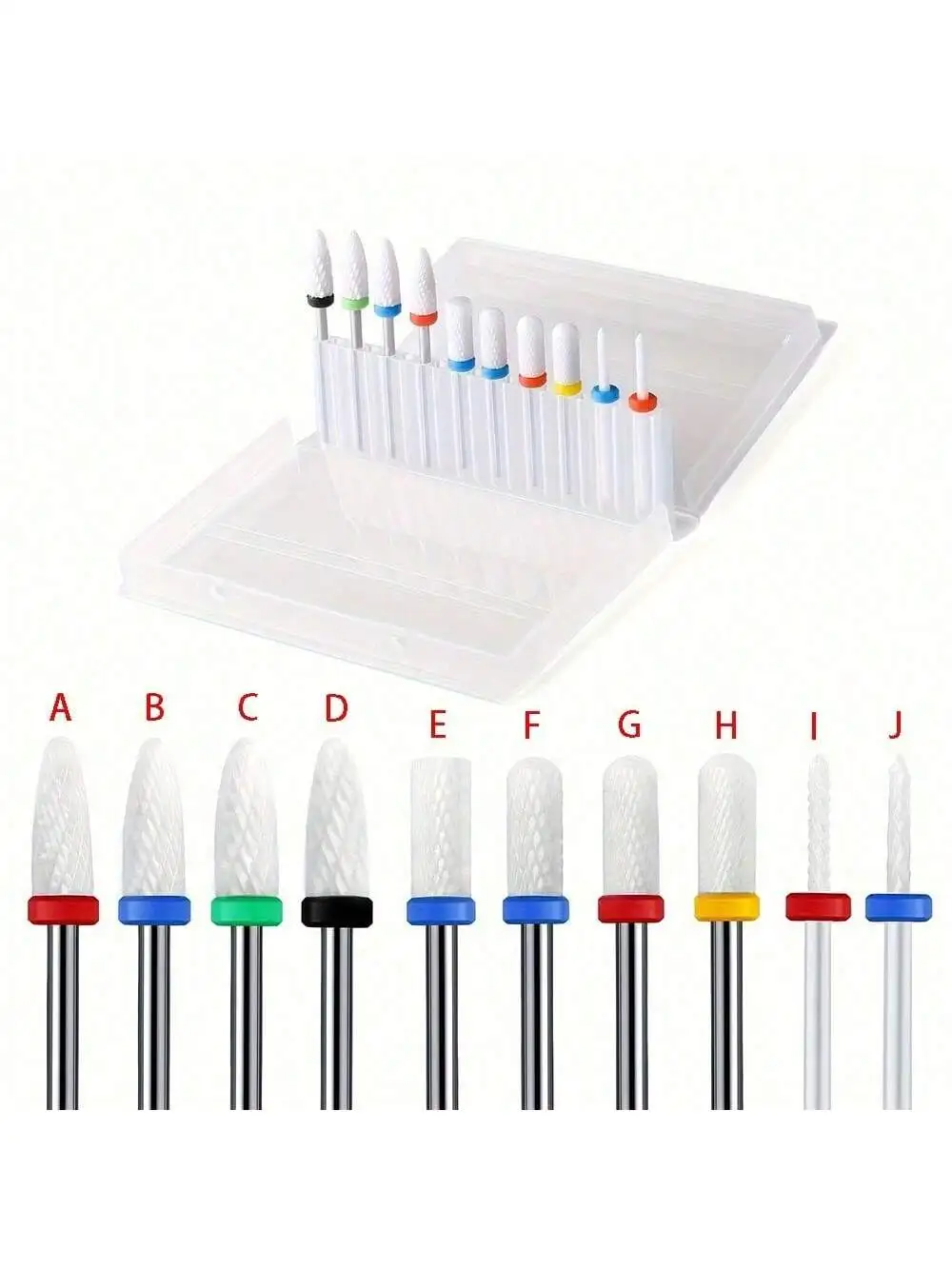 10 قطعة قاطعة المطحنة السيراميك مسمار لقمة ثقب الملفات الكهربائية مانيكير عدة إهاب إزالة لدغ هلام البولندية أدوات اكسسوارات #1