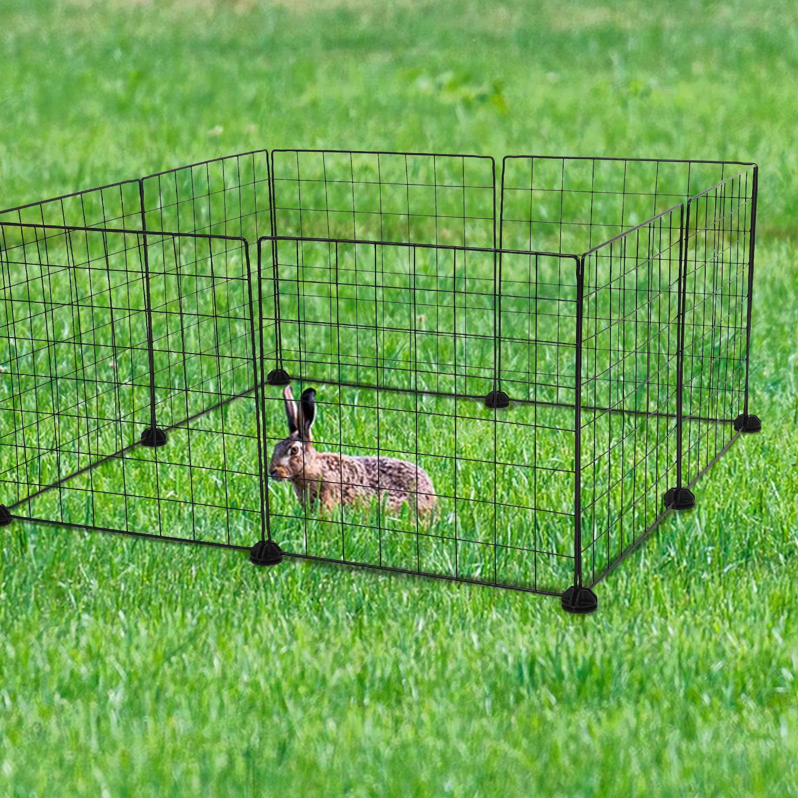 

8pcs Small Animal Fence Large Rabbit Playpen Guinea Pig Cages Portable Metal Yard Wire Grid Panel Pet Houses Durable Easy Setup