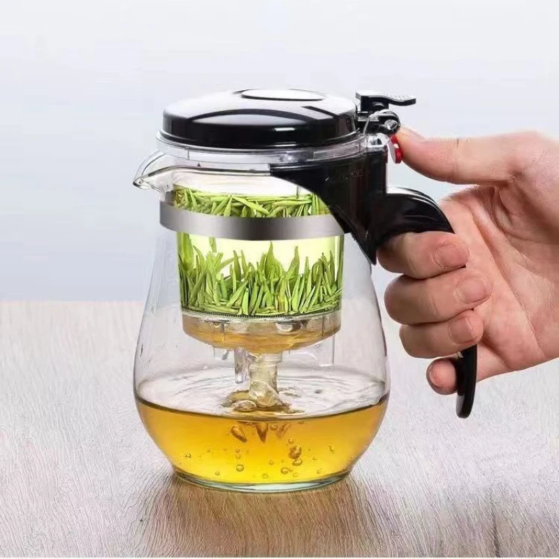 High quality  Heat Resistant Glass Teapot Chinese kung fu Tea Set Puer Kettle Coffee Glass Maker Convenient Office Tea Pot