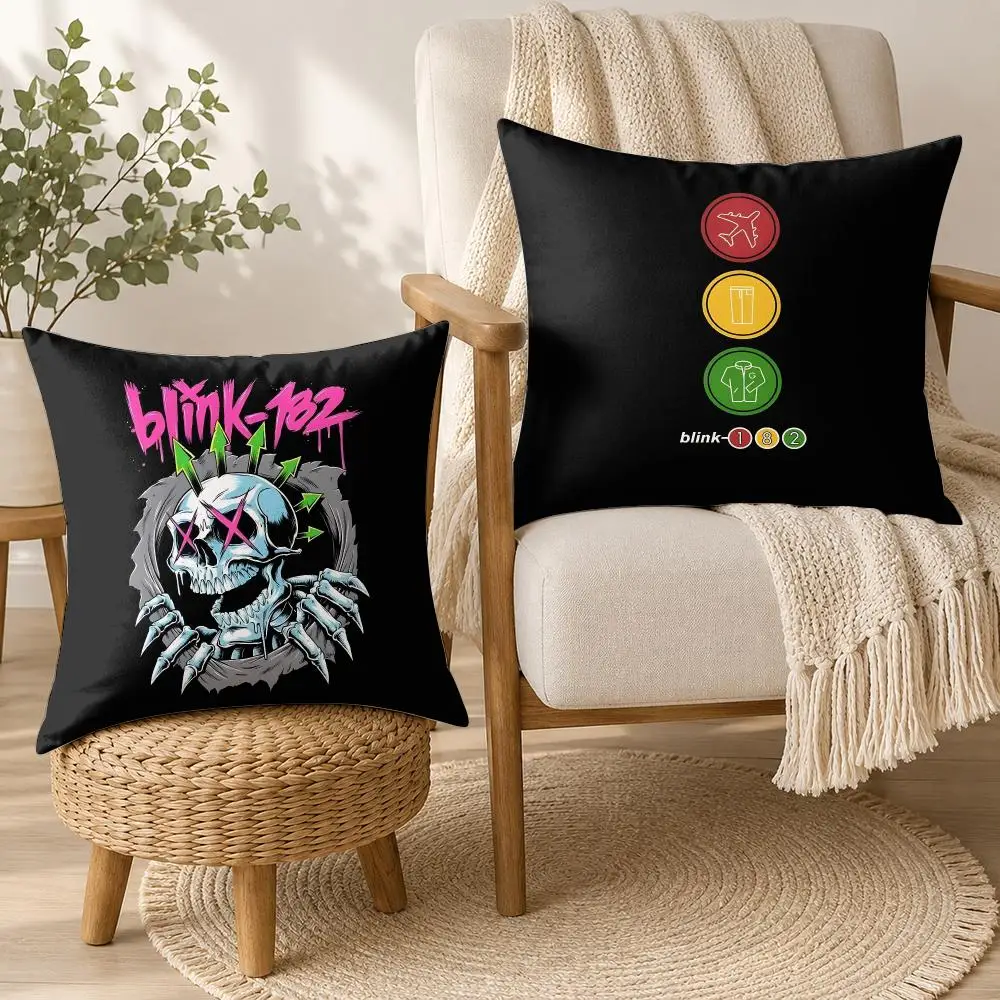 B-Blink 182 Band Rock Cushion Cover Square Decorative Throw Pillow 40x40cm For Sofa Bedroom Living Room Home Decor