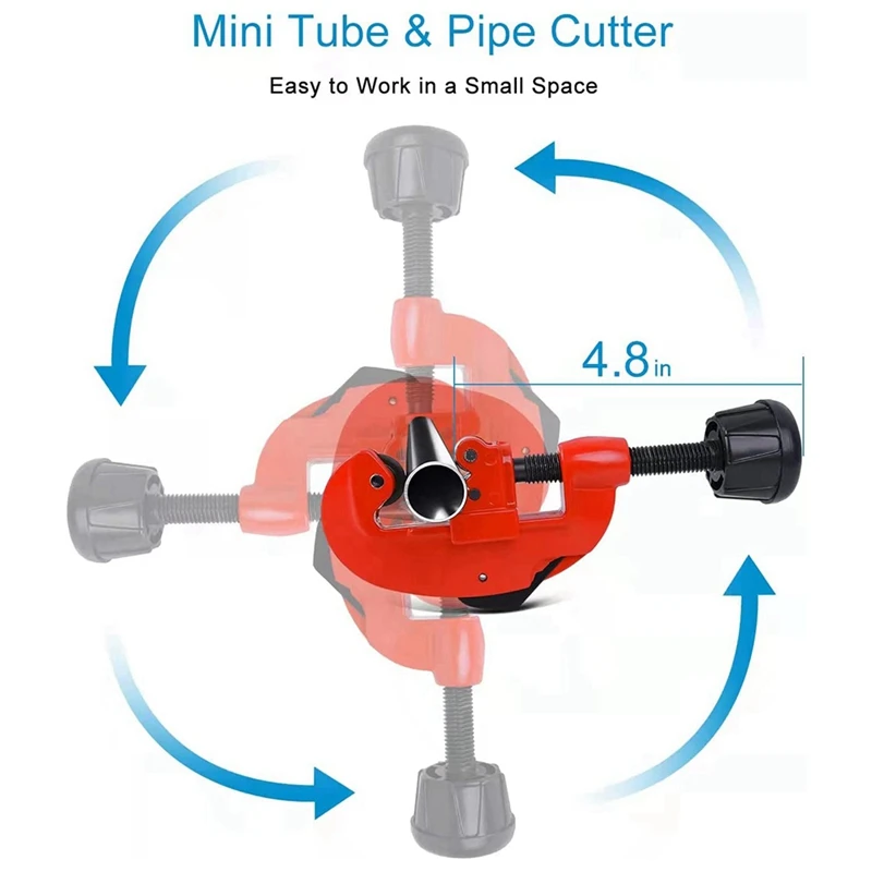 Pipe Cutter Tool,Clean Cuts,1/8 To 1-1/4 Adjustable Mini Pipe Cutter For Aluminum,Copper, Thin Stainless Steel, PVC Pipe