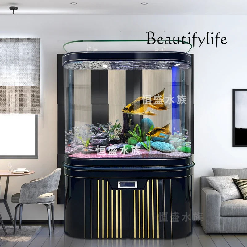 

household fish tank, large Nordic wind self-circulation in the living room, ecological lazy golden fish tank bottom filter
