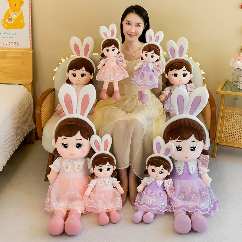 Kawaii 50-110cm Princess Plush Throw Pillow Cartoon Super Soft Stuffed  Dolls Comfortable Kids Baby Birthday Gift Home Decor