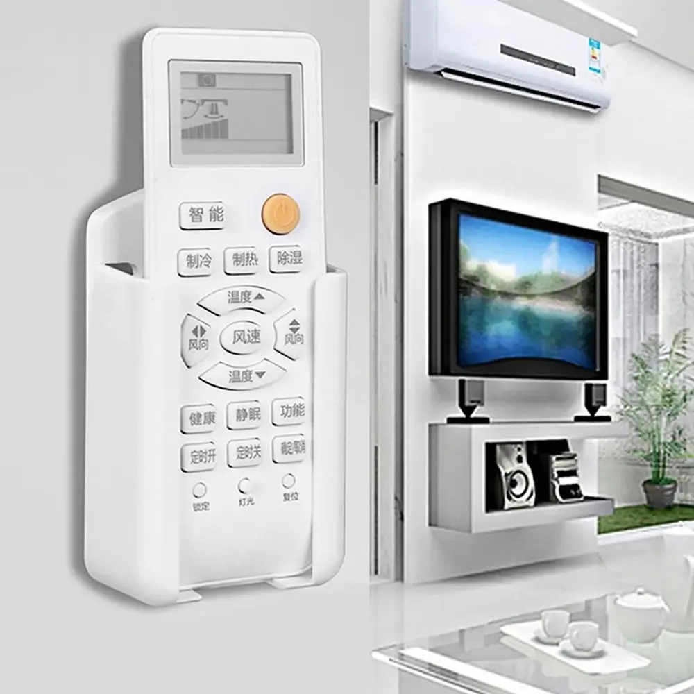 1Pcs Wall Shelf Remote Controller Bracket Air Conditioner TV Holeless Installation Wall Mount Holder Universal Phone Charging