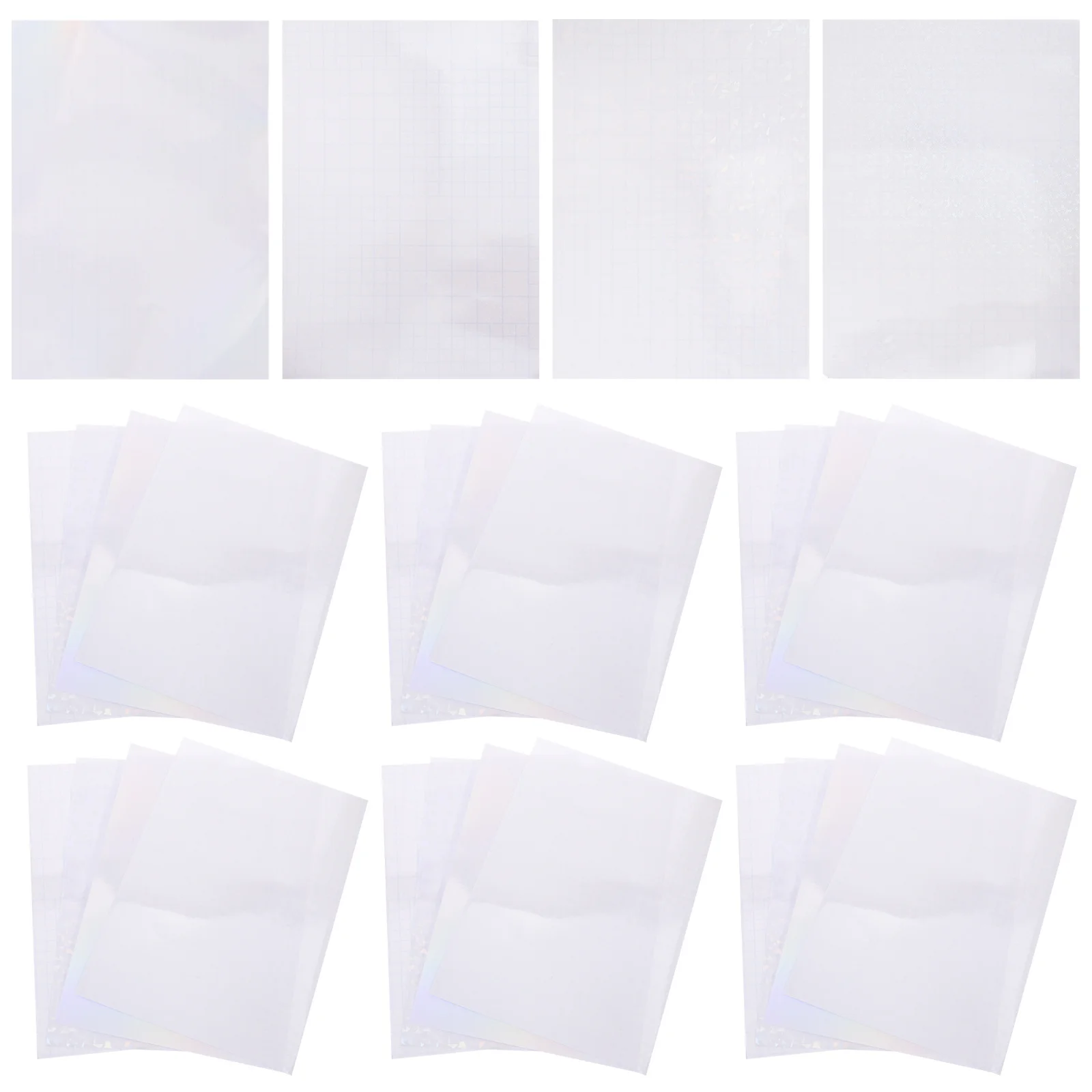 

40 Sheets Holographic Laminate Sheets Full Hologram Self Adhesive Vinyl Film Iridescent Overlay for DIY Crafts Scrapbooking