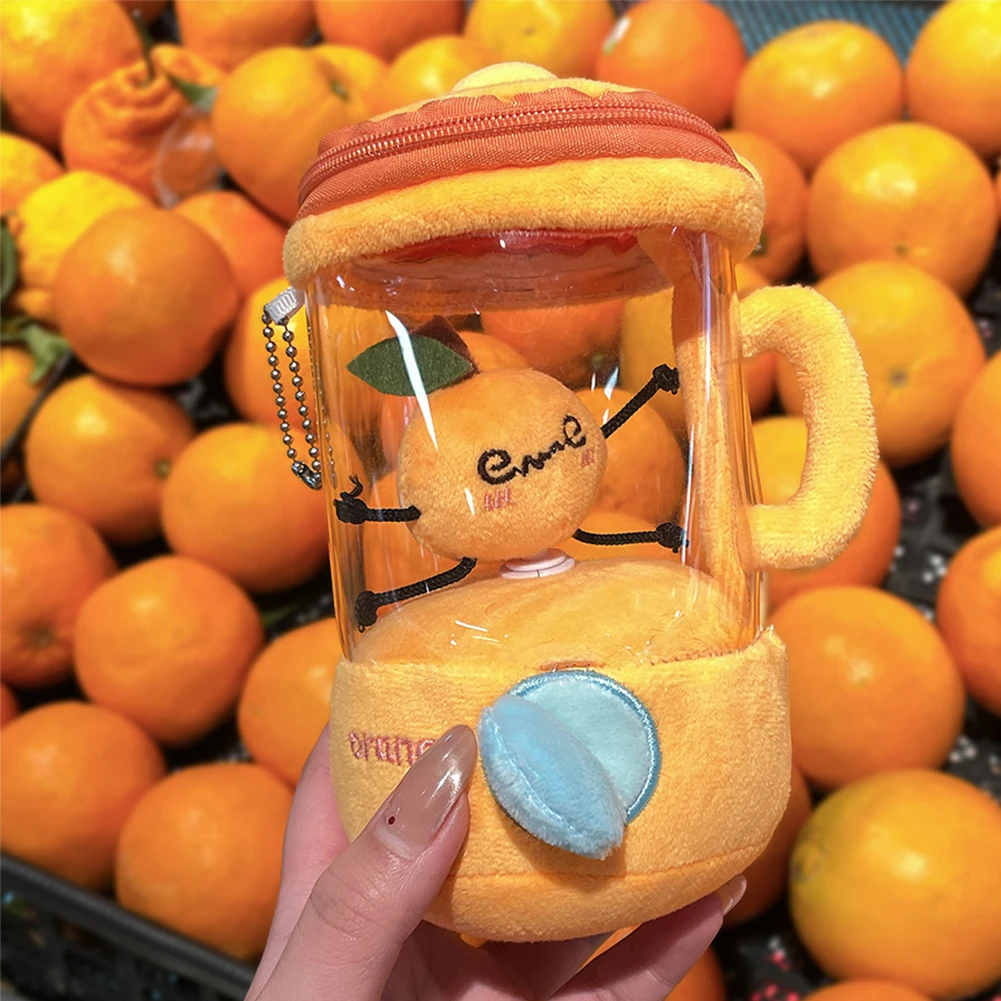 만화 과일 주서기 플러시 장난감 수박/오렌지/바나나 가방 펜던트 블렌더 장난감 끈 회전 플러시 키체인