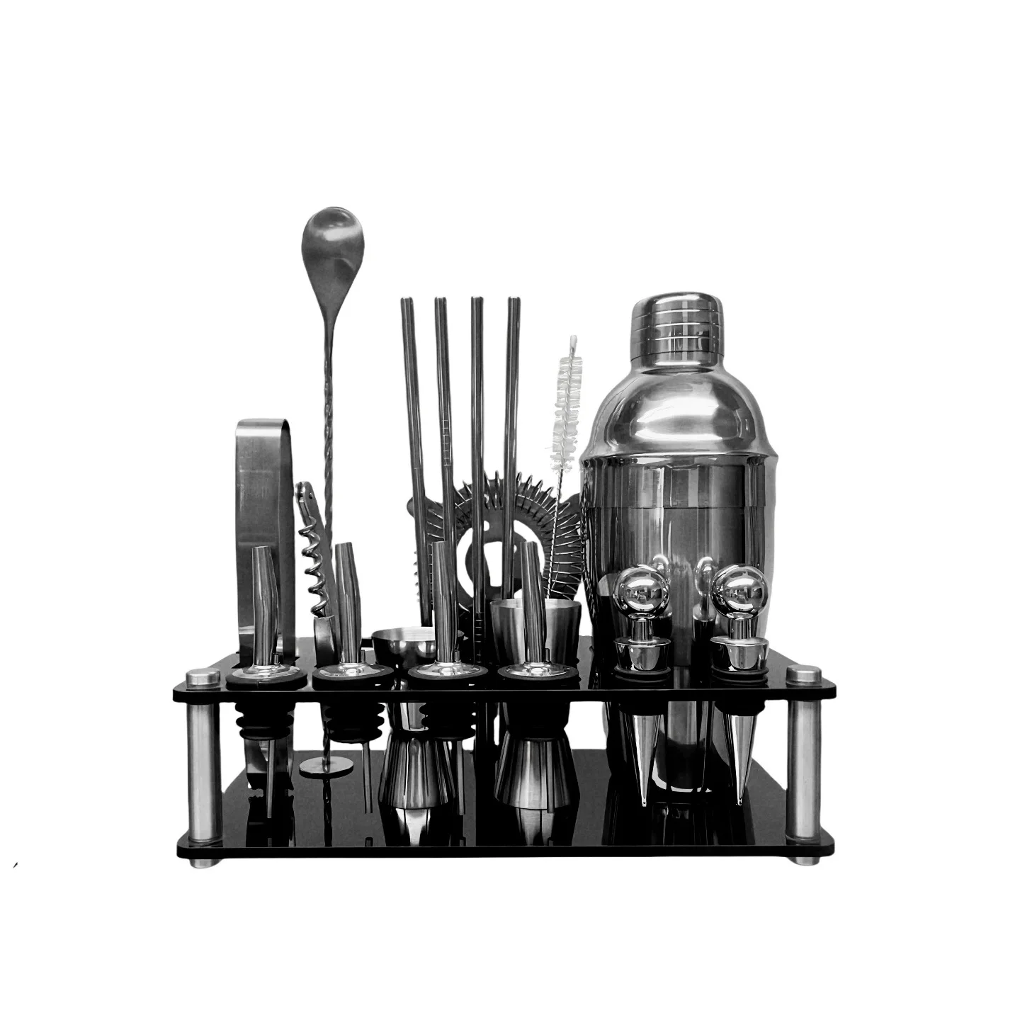 Stainless Steel Shaker Set Cocktail Bar Tool Cup Acrylic Multifunction with Graduate