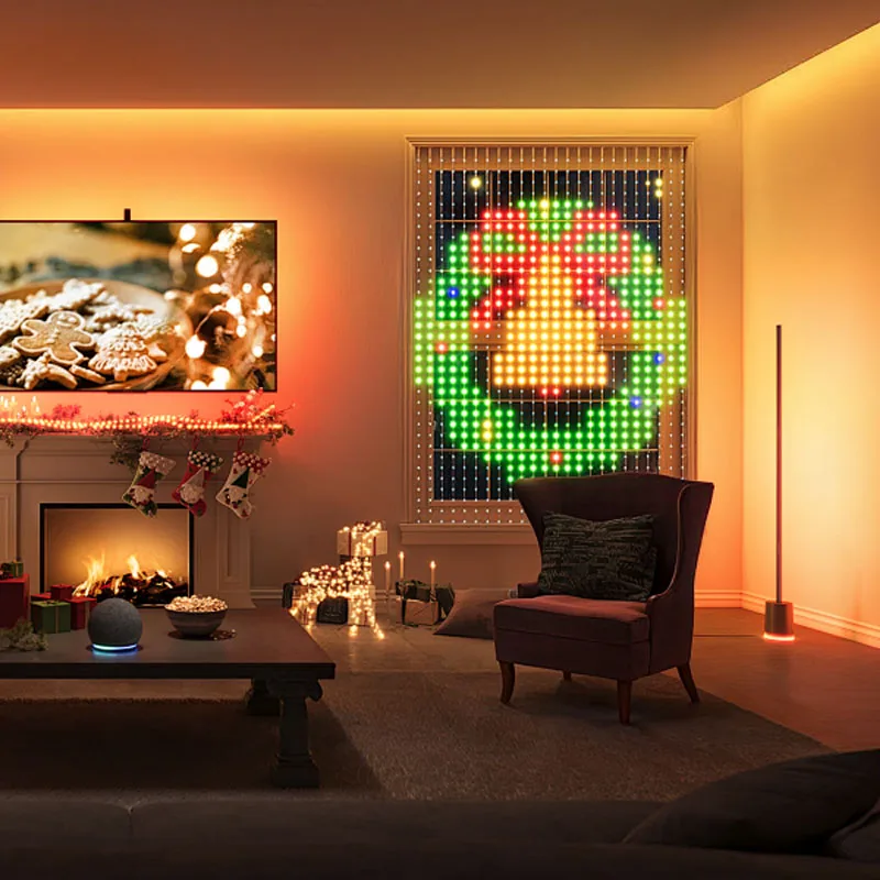 400-1600 LED Smart Curtain Lights RGB LED String Lights with App Remote Controls DIY Color Pattern Music Sync for Bedroom Decor