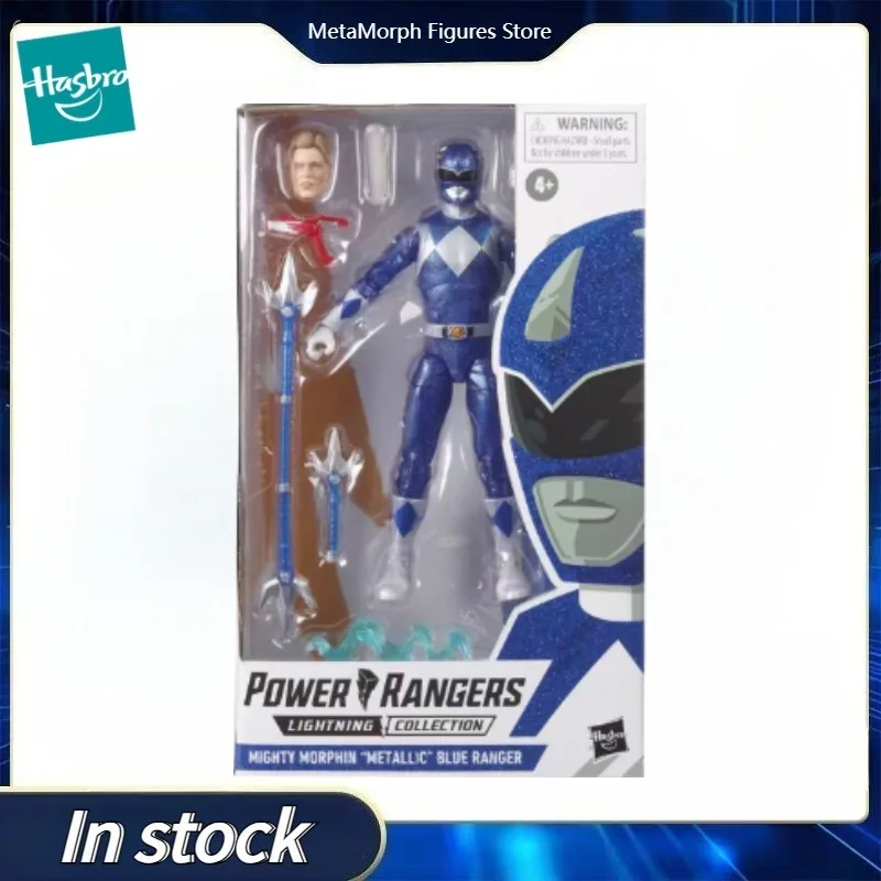 

Original Hasbro Power Rangers Lighting Collection MIGHTY MORPHIN "METALLIC' BLUE RANGER Anime Figure Toy Collection Model