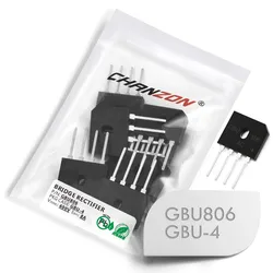 10 sztuk GBU806 Dioda prostownicza mostka 8A 600V GBU-4 SIP-4 Jednofazowy pełnofalowy 8 Amp 600 V GBU 806 Silicon