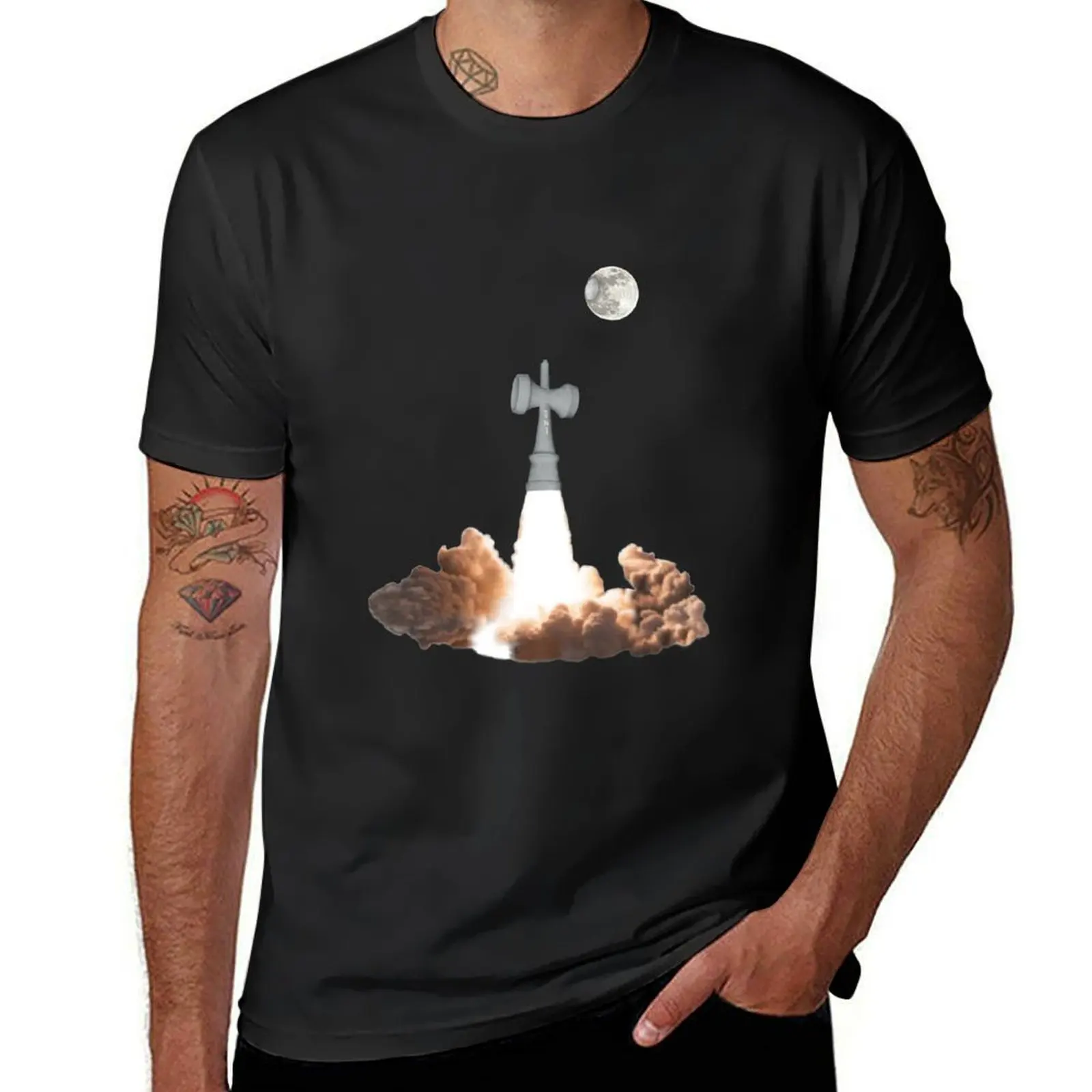 Kendama Rocket Launch T-Shirt blacks vintage clothes plus size tops summer tops oversized t shirts for men
